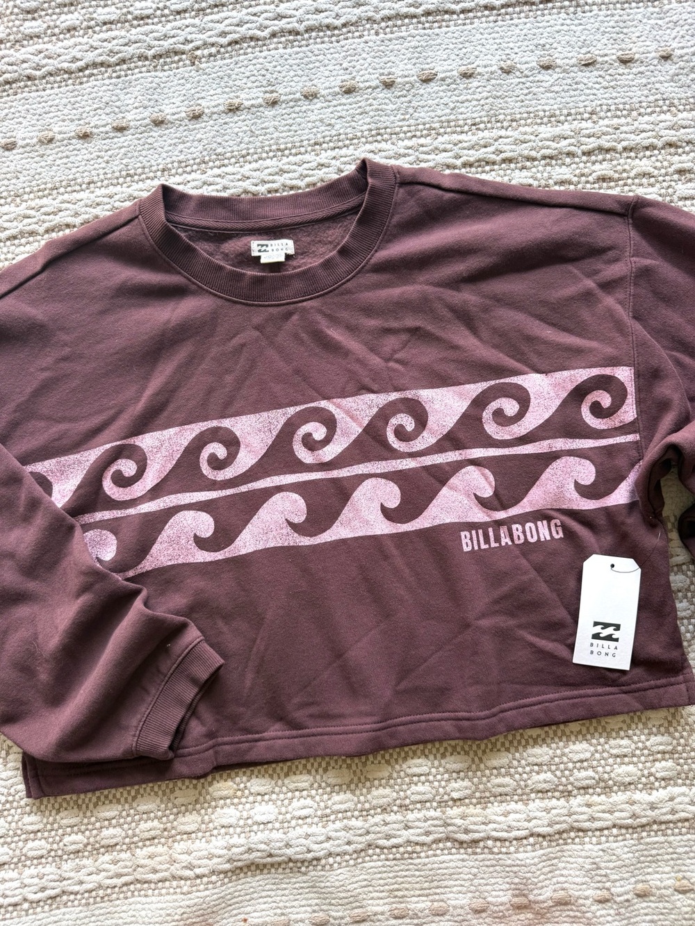 🔥🔥BILLABONG - UNRELEASED OVERSIZED CROP CREW FLEECE SWEATSHIRT🔥🔥